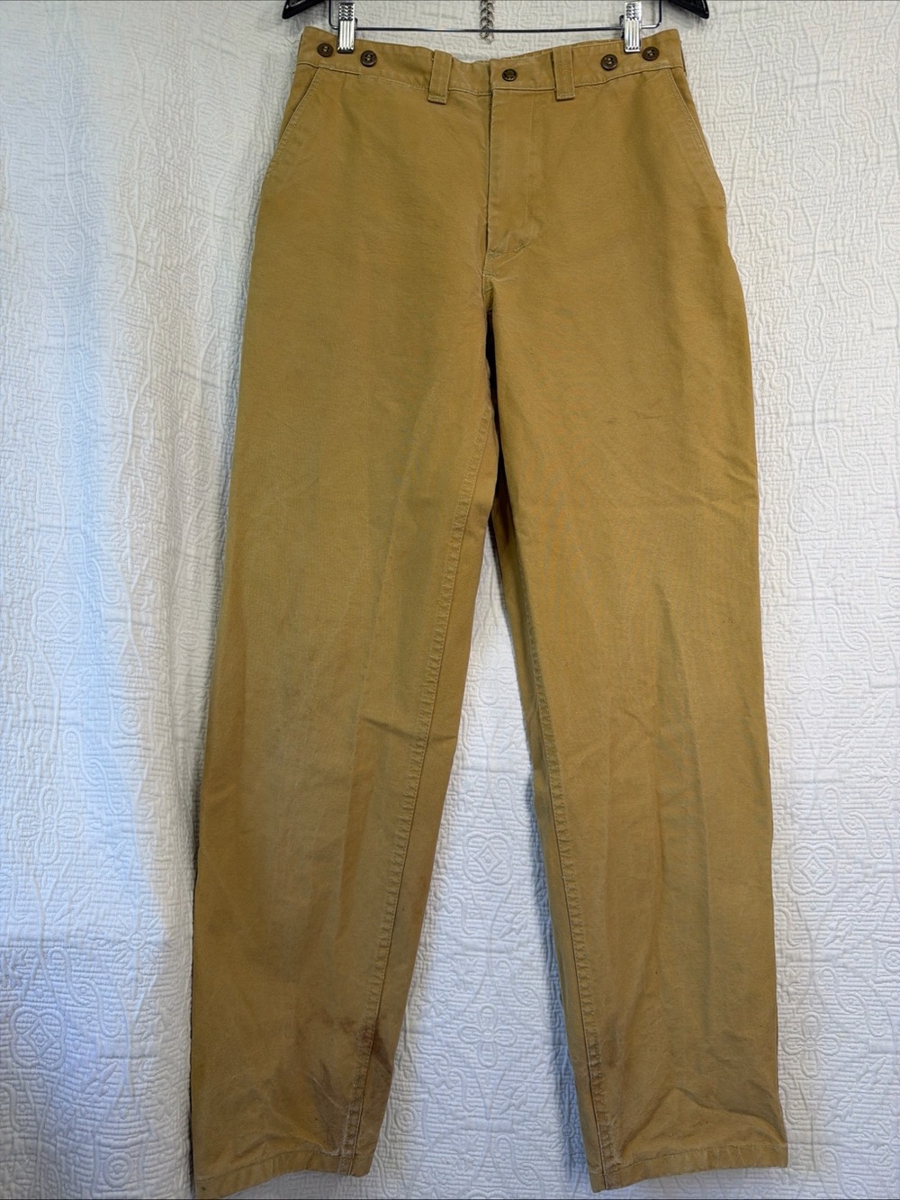 CC Filson Dry Tin Cloth Cotton Canvas Mens 5 Pocket Pants Tan 30x33 Made in USA